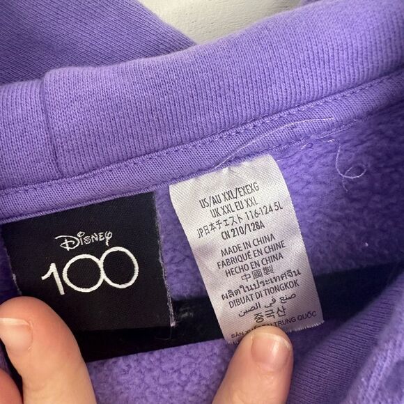 Disney Women’s XXL 100 Disneyland Purple Embroidered Hoodie Sweatshirt Mickey - Picture 2 of 5